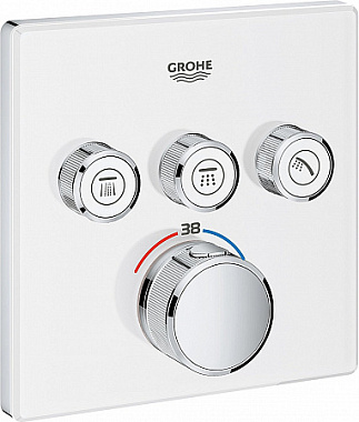 Смеситель для ванны GROHE Grohtherm SmartControl 29157LS0 белый/хром
