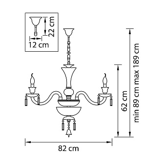 Люстра подвесная Lightstar Campana 716084 60Вт 8 лампочек E14
