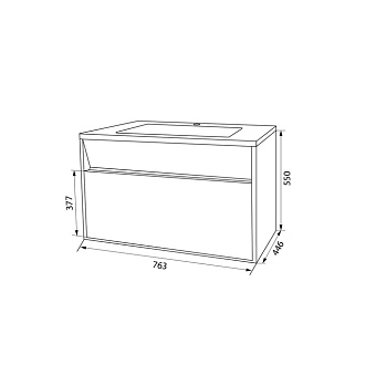 Тумба с раковиной IDDIS Esper ESP80W0i95K 45х76,3х55см