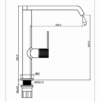 Смеситель для кухни Maxonor PL4084 фиксированный излив хром