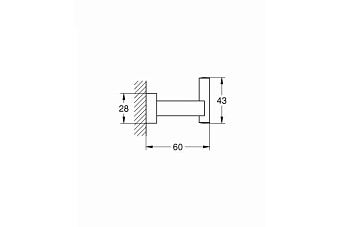 Крючок GROHE Essentials Cube 40511DC1 Суперсталь