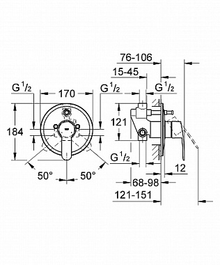 Смеситель для ванны GROHE Eurostyle Cosmopolitan 33637002 хром