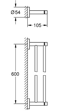 Полотенцедержатель GROHE Essentials 40802GN1 холодный рассвет матовый 65,4см