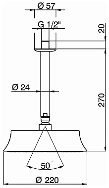 Верхний душ Cisal Shower DS01328021 хром