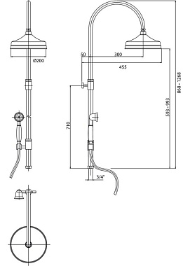 Душевой комплект CAPRIGO PARTS 99-060-oro золото