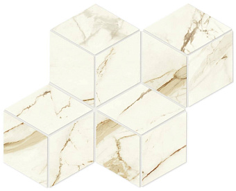 Керамическая мозаика Atlas Concord Италия Marvel Shine A42J Calacatta Imperiale Mosaico Esagono Matt 30х35см 0,42кв.м.