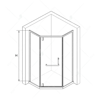 Угловое ограждение RGW Hotel HO-084W 195х100см стекло прозрачное