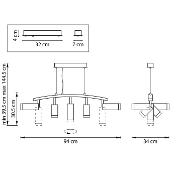 Светильник подвесной Lightstar Rullo LR7353728630 50Вт GU10