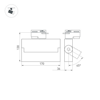 Трековый светильник Arlight LGD-Loft-Track-2TR 036450 10Вт LED белый для однофазного трека