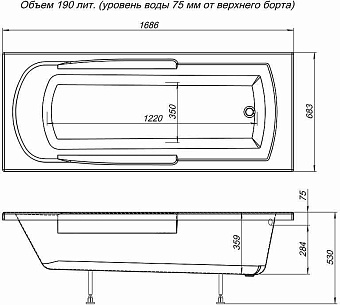 Экран для ванны AQUANET Extra 206341 170см
