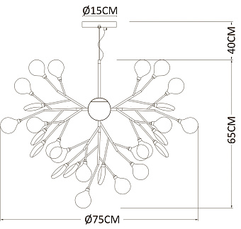 Люстра подвесная Arte Lamp CANDY A7274SP-36GO 3Вт 36 лампочек G4