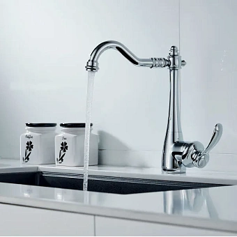 Смеситель для кухни Maxonor MN4076 поворотный излив хром