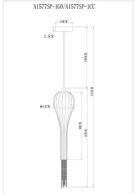 Светильник подвесной Arte Lamp WATERFALL A1577SP-1CC 40Вт E14