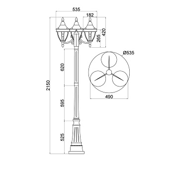 Светильник ландшафтный Maytoni Rivoli O026FL-03B 60Вт IP44 E27 чёрный