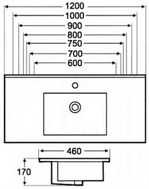 Раковина столешница MELANA 9080E-805 81х47см