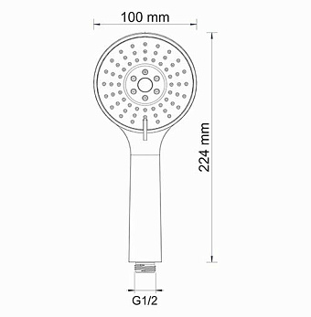Ручной душ WASSERKRAFT A002 хром