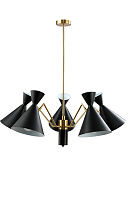 Люстра подвесная CRYSTAL LUX JOVEN JOVEN SP5 GOLD/BLACK 300Вт 5 лампочек E27