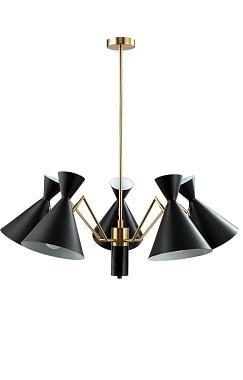 Люстра подвесная CRYSTAL LUX JOVEN JOVEN SP5 GOLD/BLACK 300Вт 5 лампочек E27