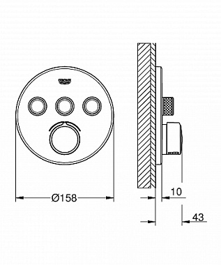 Смеситель для душа GROHE Grohtherm SmartControl 29146000 хром