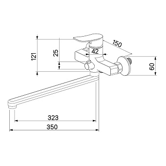 Смеситель для ванны MILARDO Demi DEMSB00M10 хром глянец
