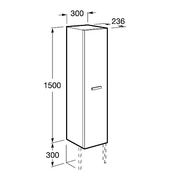 Пенал подвесной ROCA Victoria Nord Z.RU90.0.002.5 24,6х30х150см белый/коричневый