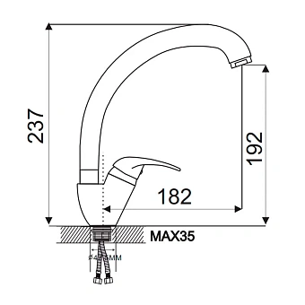 Смеситель для кухни Maxonor MN4103-2 поворотный излив хром