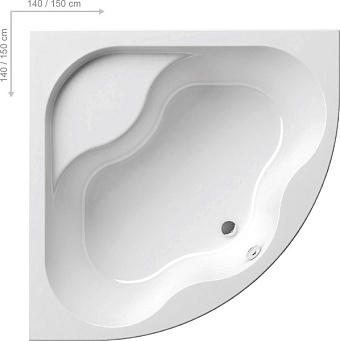 Ванна акриловая RAVAK GENTIANA CF01000000 140х140см угловая