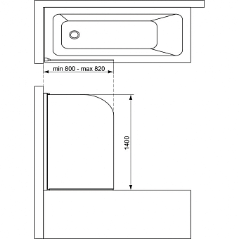 Экран для ванны IDEAL STANDARD CONNECT 2 T9924V3 5см