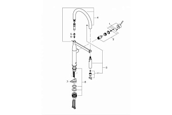 Смеситель для кухни GROHE Essence New 30294000 гибкий излив хром/белый