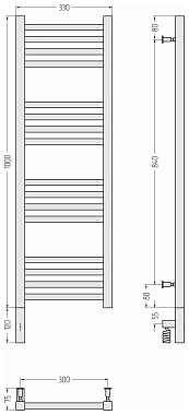 Полотенцесушитель СУНЕРЖА 15-5700-1030 Титаниум