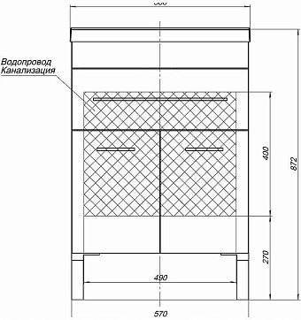 Тумба с раковиной AQUANET Верона 287667 48х58х87,5см