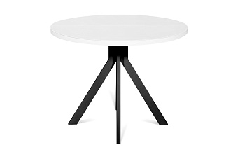 Кухонный стол раскладной AERO 100х100х74см закаленное стекло/сталь White Glass