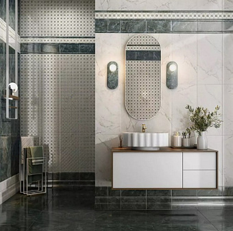 Бордюр KERAMA MARAZZI Серенада VT\A572\11000R белый/серый 7,2х60см 0,432кв.м.