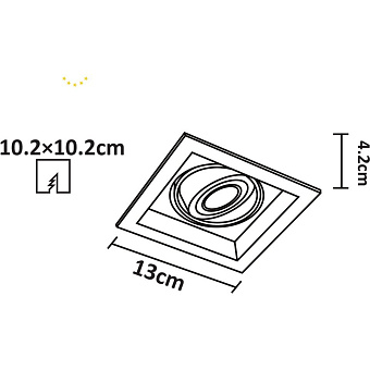 Светильник точечный встраиваемый Arte Lamp CANIS A6661PL-1WH 50Вт GU10