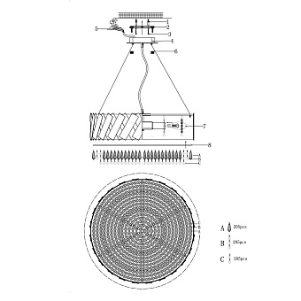 Светильник подвесной Maytoni Artistico MOD017PL-05BS 40Вт E14