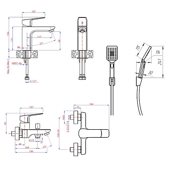 Набор смесителей Paini Viva Style P4CRSET3 хром