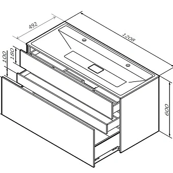Тумба под раковину подвесная AM-PM Inspire V2.0 M50AFHX1203GM 49,2х120,8х60см