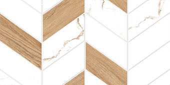 Декор Global Tile Marmaris GT GT128VG белый 25х50см 1,375кв.м.