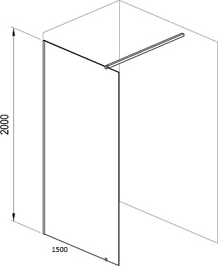 Неподвижная стенка Ravak ST Walk-In Wall 1500 x 2000 черный + транспарент GW9WP0300Z1