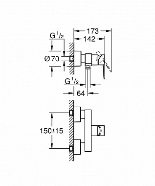 Смеситель для душа GROHE Lineare New 33865001 хром