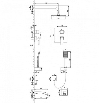 Душевая система LEMARK Unit LM4522C хром