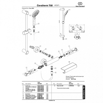 Душевая система IDEAL STANDARD CERATHERM T50 A7217AA хром
