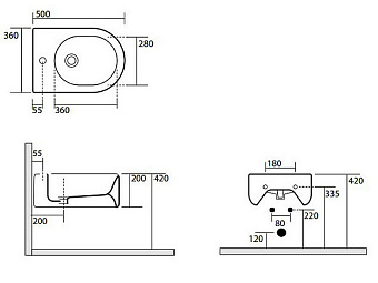 Биде подвесное Kerasan Flo 312501*1