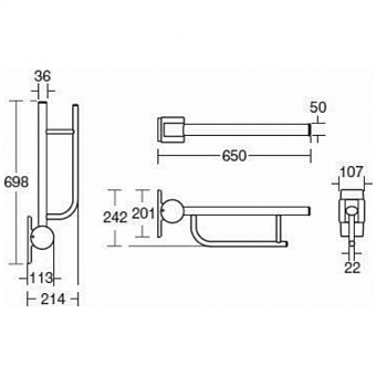 Поручень для ванной IDEAL STANDARD CONTOUR S636136 65см тёмно-синий