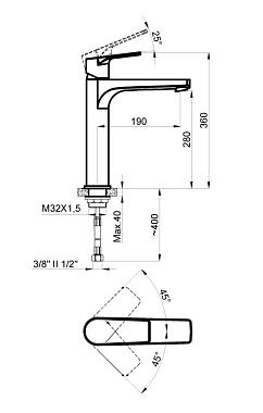 Смеситель для раковины Azario TREYA AZ-156845537 графит