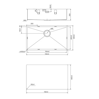 Мойка кухонная IDDIS Edifice EDI74B0i77 74х44см матовое золото