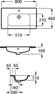 Раковина мебельная ROCA The Gap Original 32799C000 80х46см