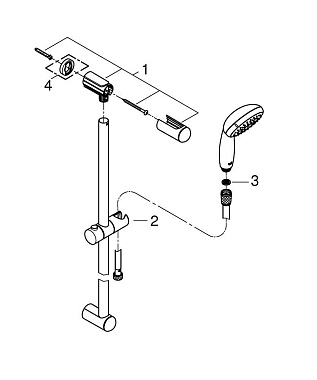 Душевой гарнитур GROHE Tempesta New 27644001 хром