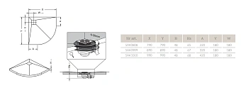 Душевой трап RADAWAY 5AK0909/5K01 89х89см горизонтальный сток