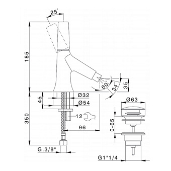 Смеситель для биде Cisal Vita VI00055421 хром